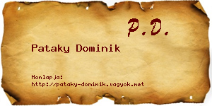Pataky Dominik névjegykártya